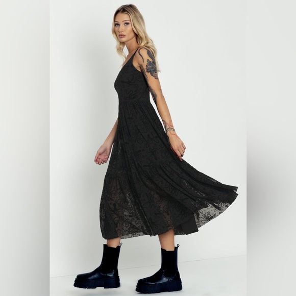 Blackmilk Flocktapus Sheer Midaxi Dress ~ LIMITED Black Size Large - Picture 4 of 16